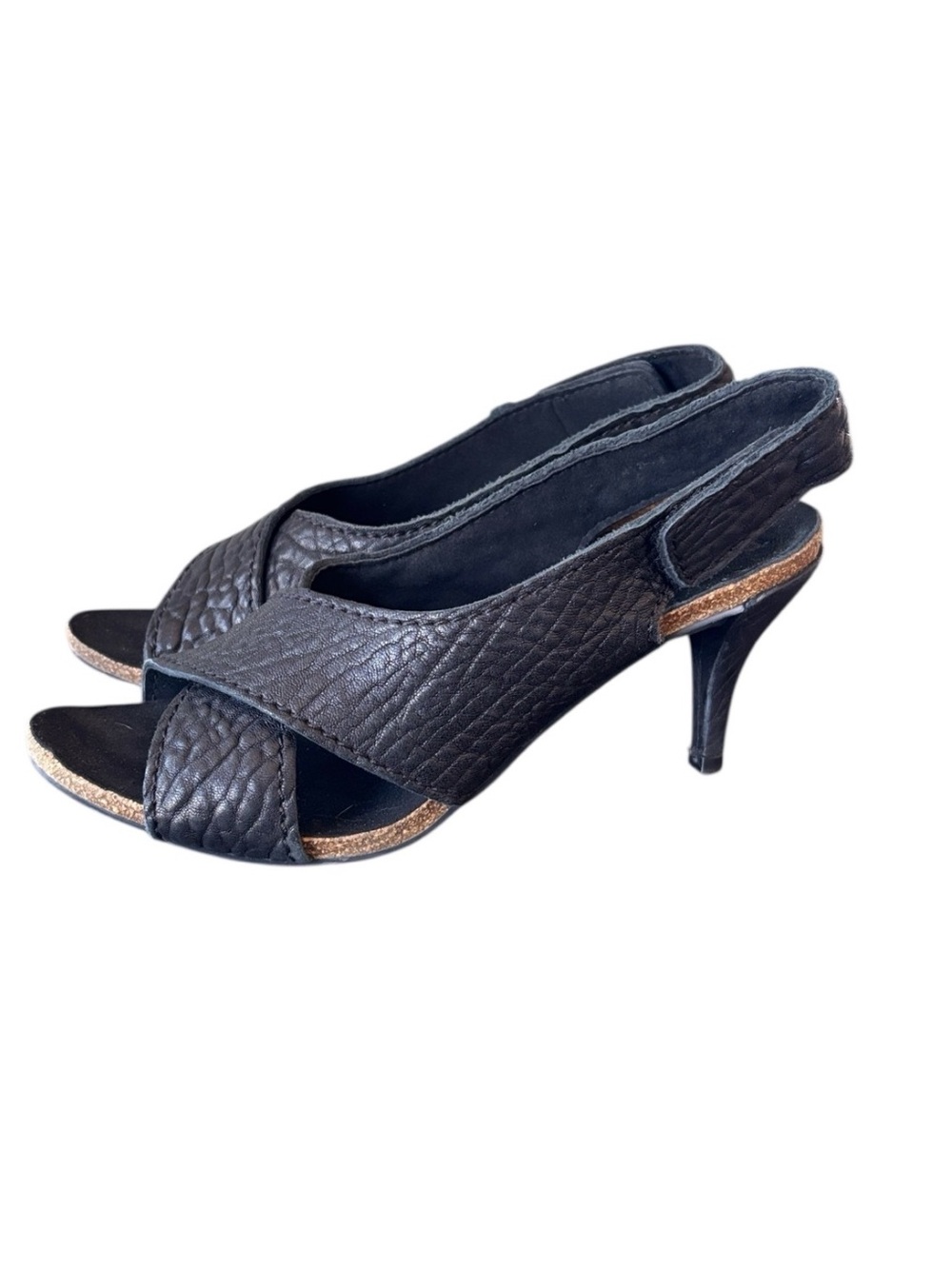 Pedro Garcia Maggie TS Black Toscana Luxury Leather Slingback Sandals Size 41.5โ
